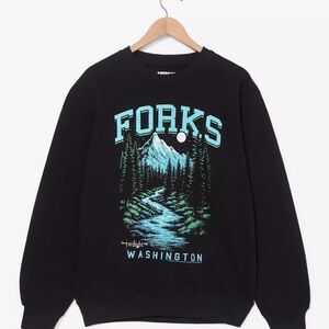Twilight Forks Scenic Crewneck - BoxLunch Exclusive NEW Cotton Blend XL